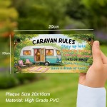 Caravan Rules Novelty Hanging Plaque Campervan Garden Sign