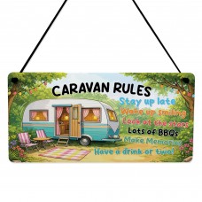 Funny Caravan Rules Sign Plaque Campervan Caravan Decor Gift