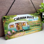 Funny Caravan Rules Sign Plaque Campervan Caravan Decor Gift
