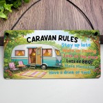 Funny Caravan Rules Sign Plaque Campervan Caravan Decor Gift