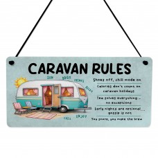 Caravan Rules Sign Funny Caravan Decor Gifts For Men Women