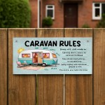 Funny Caravan Rules Hanging Plaque Novelty Caravan Decor Signs