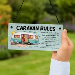 Funny Caravan Rules Hanging Plaque Novelty Caravan Decor Signs