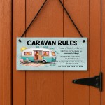 Funny Caravan Rules Hanging Plaque Novelty Caravan Decor Signs