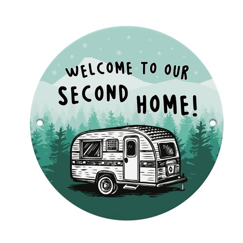 Caravan Sign Hanging Acrylic Wall Door Sign Second Home Sign