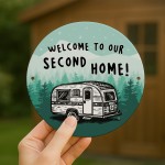 Caravan Sign Hanging Acrylic Wall Door Sign Second Home Sign