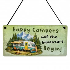 Happy Campers Caravan Sign Let The Adventure Begin Plaque Camper