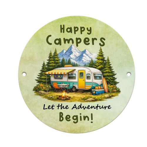 Funny Caravan Sign Let The Adventure Begin Hanging Wall Sign