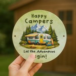 Funny Caravan Sign Let The Adventure Begin Hanging Wall Sign
