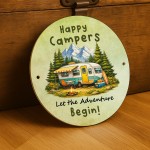 Funny Caravan Sign Let The Adventure Begin Hanging Wall Sign