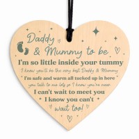 Mummy To Be Gift Daddy To Be Gift Wooden Heart Baby Shower