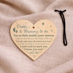 Mummy To Be Gift Daddy To Be Gift Wooden Heart Baby Shower