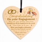 Congratulations On Your Engagement Gift For Couple Wooden Heart