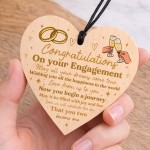 Congratulations On Your Engagement Gift For Couple Wooden Heart