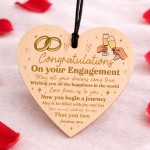 Congratulations On Your Engagement Gift For Couple Wooden Heart