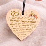 Congratulations On Your Engagement Gift For Couple Wooden Heart
