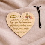 Congratulations On Your Engagement Gift For Couple Wooden Heart