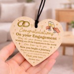 Congratulations On Your Engagement Gift For Couple Wooden Heart
