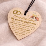 Congratulations On Your Engagement Gift For Couple Wooden Heart