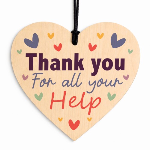 Thank You Gifts for Women Men Cute Handmade Wooden Heart Gift