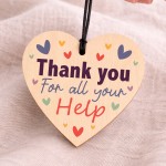 Thank You Gifts for Women Men Cute Handmade Wooden Heart Gift