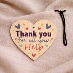 Thank You Gifts for Women Men Cute Handmade Wooden Heart Gift