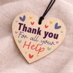 Thank You Gifts for Women Men Cute Handmade Wooden Heart Gift