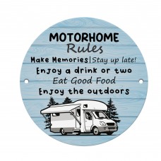 Motorhome Rules Sign Hanging Acrylic Wall Sign Caravan Sign