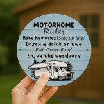Motorhome Rules Sign Hanging Acrylic Wall Sign Caravan Sign Motorhome Rules Sign Hanging Acrylic Wall Sign Caravan Sign