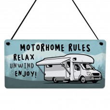 Motorhome Rules Sign Relax Unwind Enjoy Plaque Accessories Decor