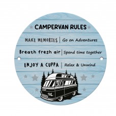 Campervan Rules Sign Hanging Acrylic Wall Door Sign Caravan Sign