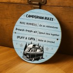 Campervan Rules Sign Hanging Acrylic Wall Door Sign Caravan Sign