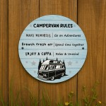 Campervan Rules Sign Hanging Acrylic Wall Door Sign Caravan Sign