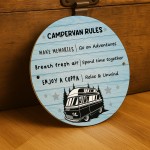 Campervan Rules Sign Hanging Acrylic Wall Door Sign Caravan Sign