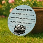 Campervan Rules Sign Hanging Acrylic Wall Door Sign Caravan Sign