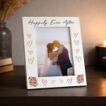Gift On Wedding Day Happily Ever After 7x5 White Photo Frame
