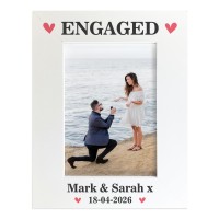 ENGAGED Photo Frame, Personalised Picture Frame For Couple