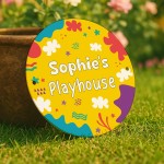 Personalised Kids Playhouse Sign Colourful Garden Playhouse