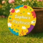 Personalised Kids Playhouse Sign Colourful Garden Playhouse