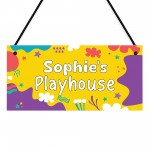 Personalised Kids Playhouse Sign Colourful Garden Playhouse Door
