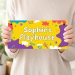 Personalised Kids Playhouse Sign Colourful Garden Playhouse Door