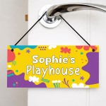Personalised Kids Playhouse Sign Colourful Garden Playhouse Door