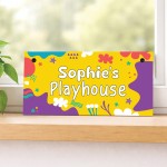 Personalised Kids Playhouse Sign Colourful Garden Playhouse Door