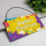 Personalised Playhouse Sign For Garden Playroom Kids Playhouse