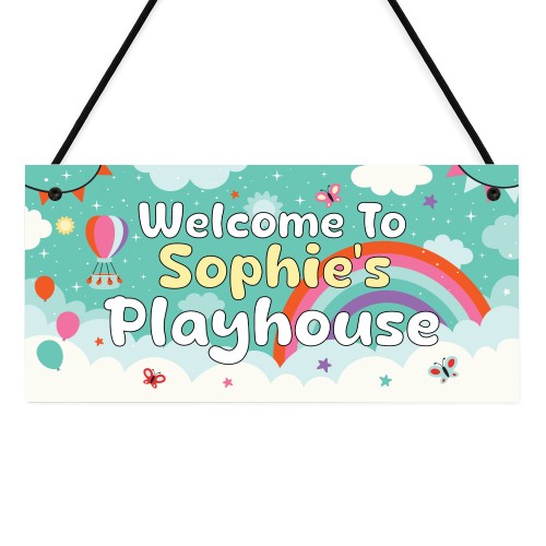 Personalised Playhouse Sign with Name Kids Playhouse Decor