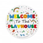 Playhouse Welcome Plaque 23x23cm Wall Mounted Sign Kids Children