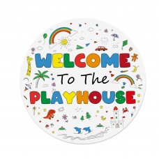 Playhouse Welcome Plaque 23x23cm Wall Mounted Sign Kids Children