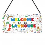 Playhouse Welcome Sign Kids Playhouse Decor Garden Outdoor 