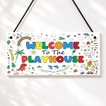 Playhouse Welcome Sign Kids Playhouse Decor Garden Outdoor 