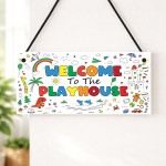 Playhouse Welcome Sign Kids Playhouse Decor Garden Outdoor 